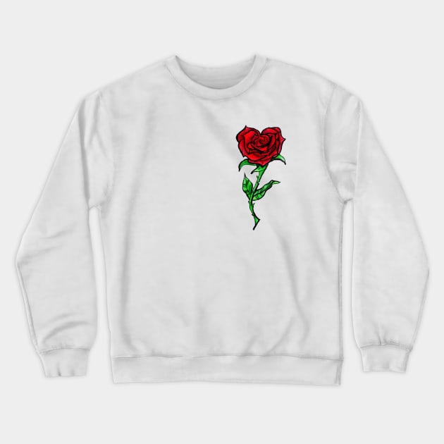 Rose Heart Crewneck Sweatshirt by AlstonArt